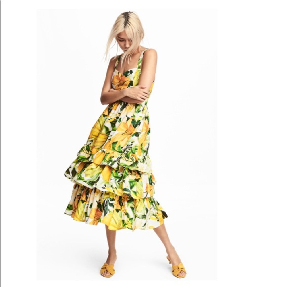 H&M lemon print dress
